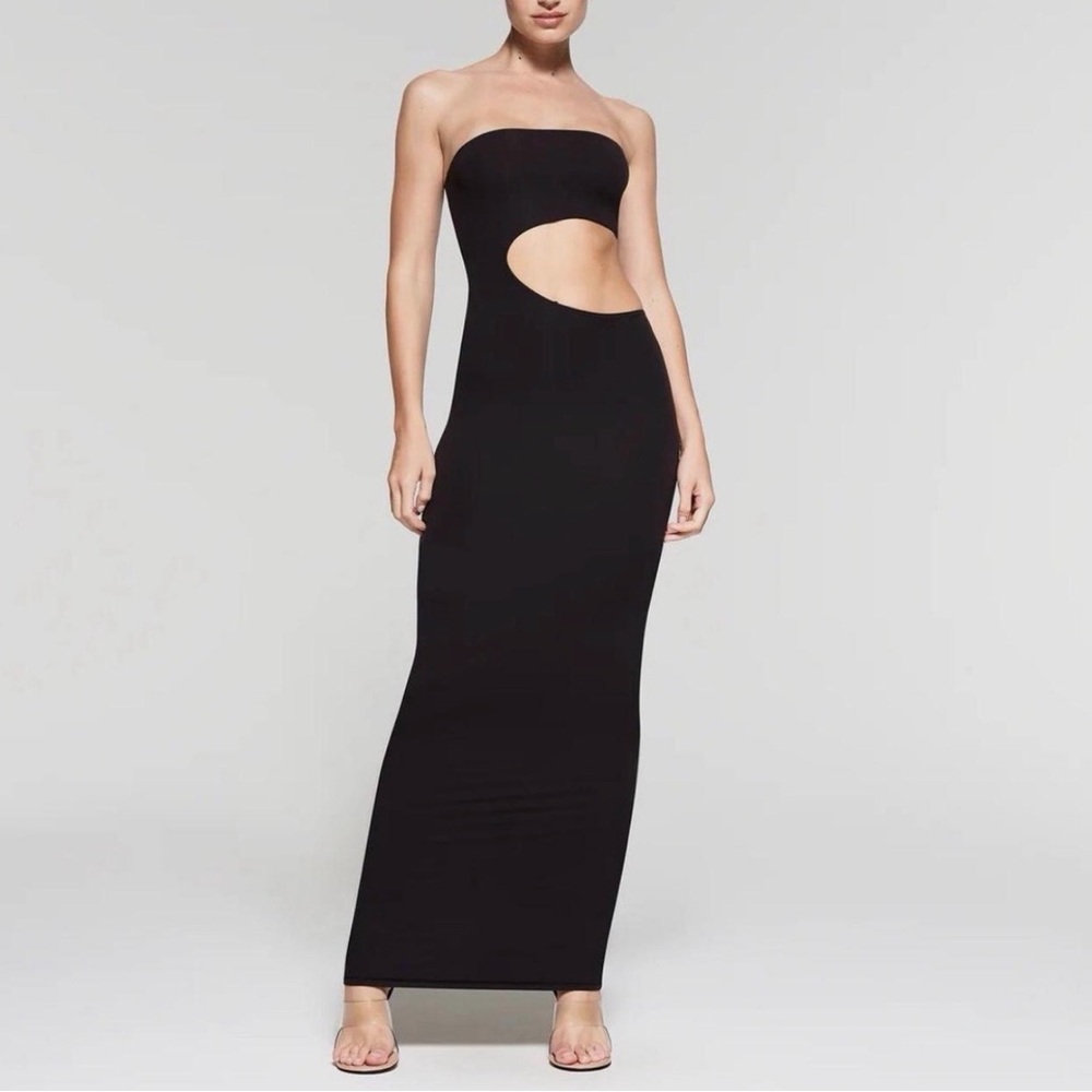 SKIMS Fits Everybody Cut Out Maxi Dress - Black